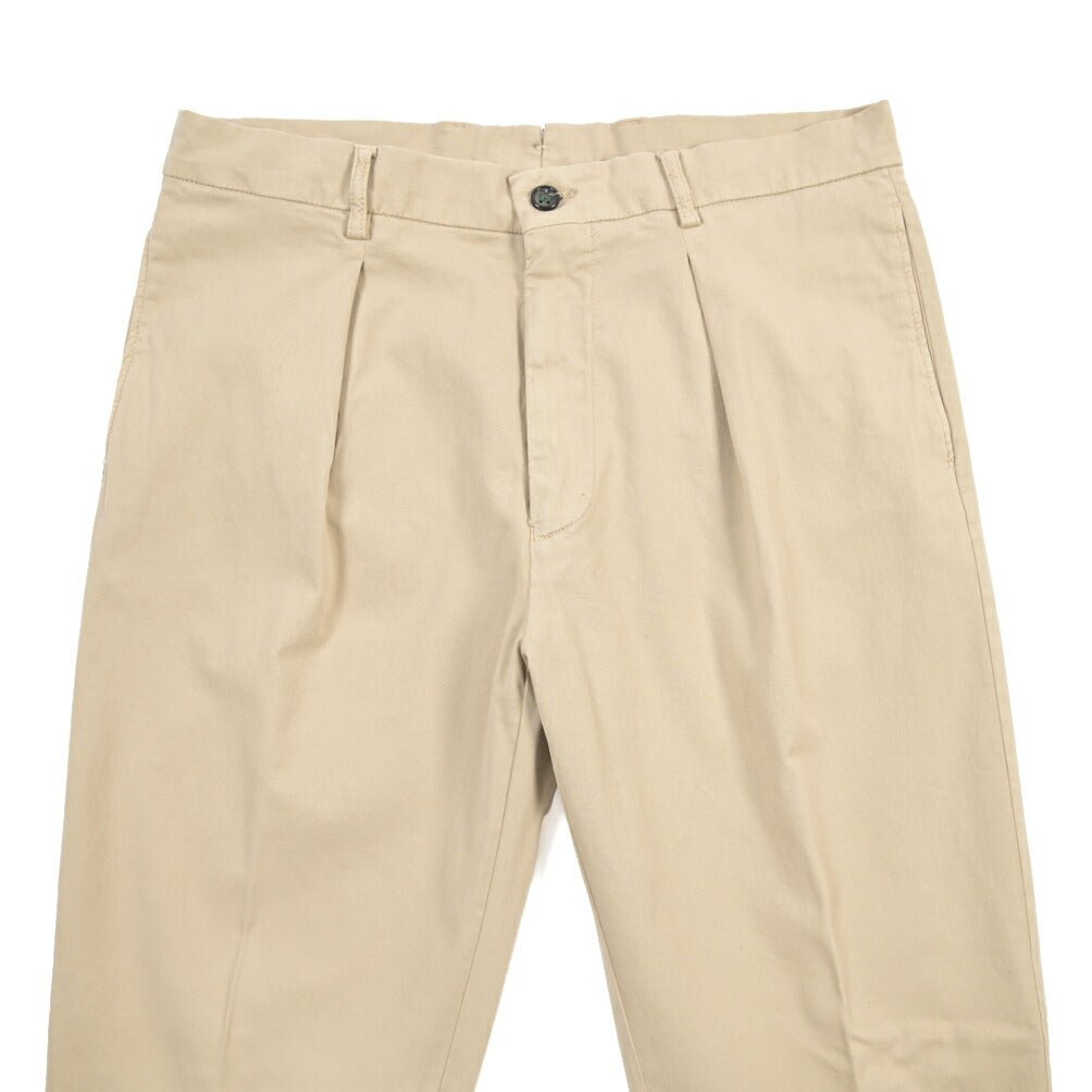 BERWICH “CHIAIA LONG - GD” リヨセル混コットン ワンタックストレッチパンツ ベージュ(beige208) 44 | GUARDAROBA MILANO OFFICIAL STORE