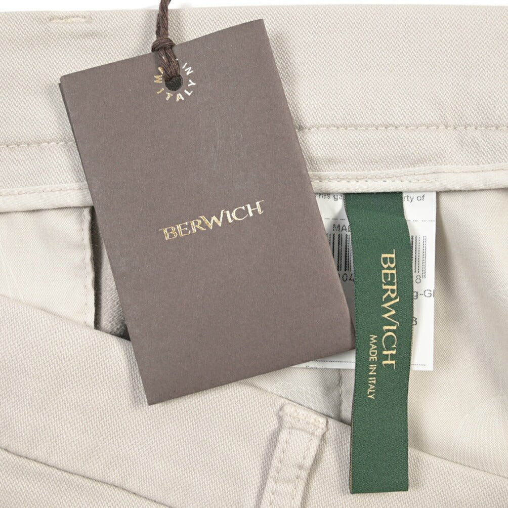 BERWICH “CHIAIA LONG - GD” リヨセル混コットン ワンタックストレッチパンツ ライトグレー(pomice008) 52 | GUARDAROBA MILANO OFFICIAL STORE
