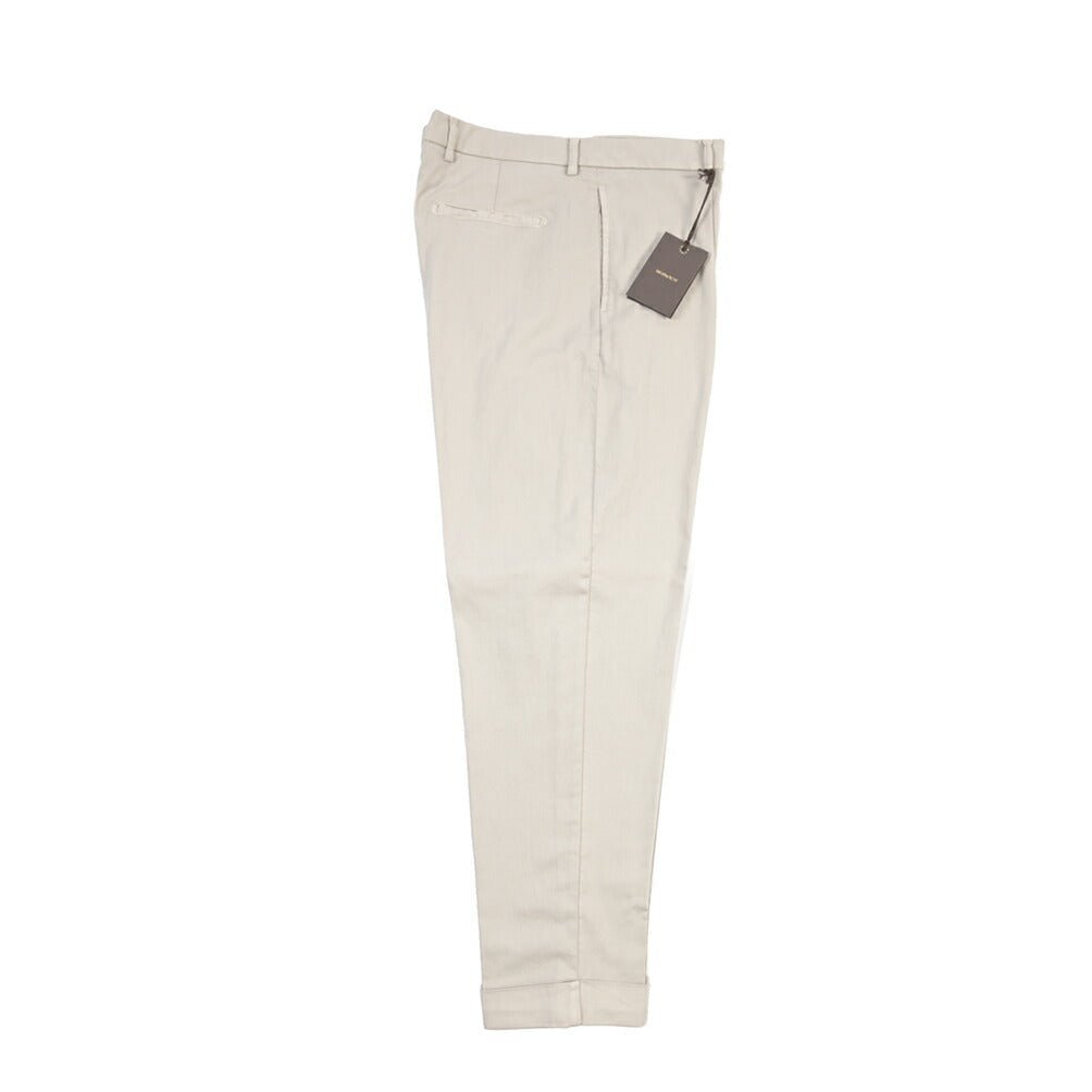 BERWICH “CHIAIA LONG - GD” リヨセル混コットン ワンタックストレッチパンツ ライトグレー(pomice008) 52 | GUARDAROBA MILANO OFFICIAL STORE