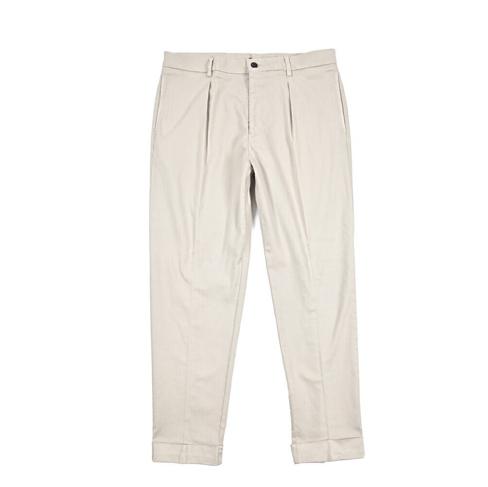 BERWICH “CHIAIA LONG - GD” ストレッチコットンチノ ワンタックパンツ グレージュ(pomice008) 50 | GUARDAROBA MILANO OFFICIAL STORE