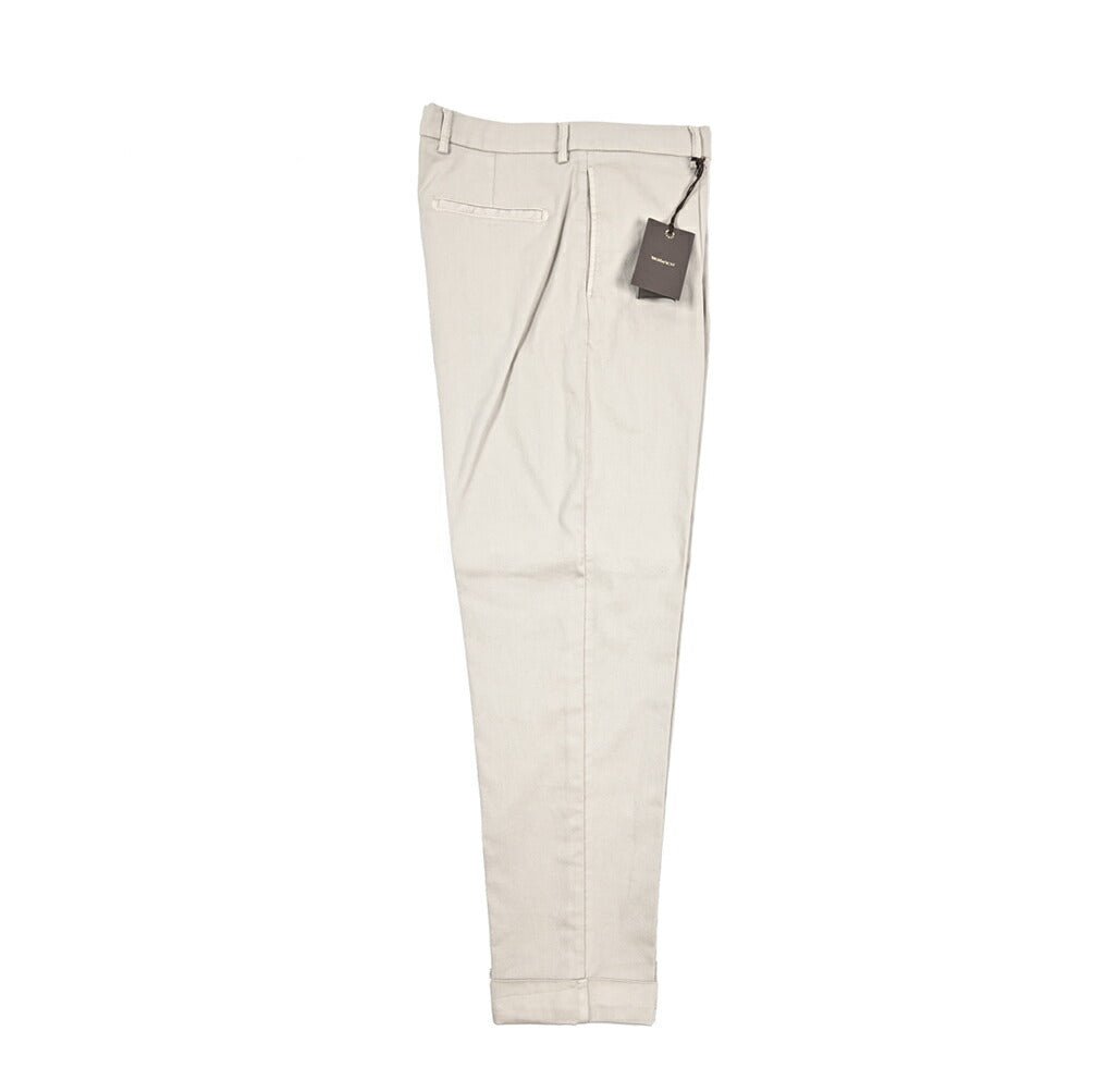 BERWICH “CHIAIA LONG - GD” ストレッチコットンチノ ワンタックパンツ グレージュ(pomice008) 50 | GUARDAROBA MILANO OFFICIAL STORE