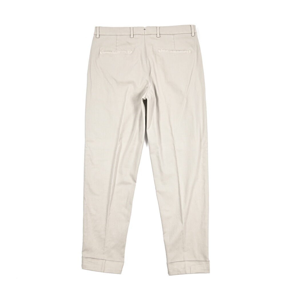 BERWICH “CHIAIA LONG - GD” ストレッチコットンチノ ワンタックパンツ グレージュ(pomice008) 50 | GUARDAROBA MILANO OFFICIAL STORE