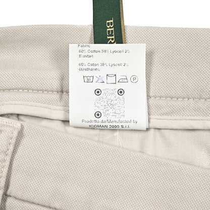 BERWICH “CHIAIA LONG - GD” ストレッチコットンチノ ワンタックパンツ グレージュ(pomice008) 50 | GUARDAROBA MILANO OFFICIAL STORE