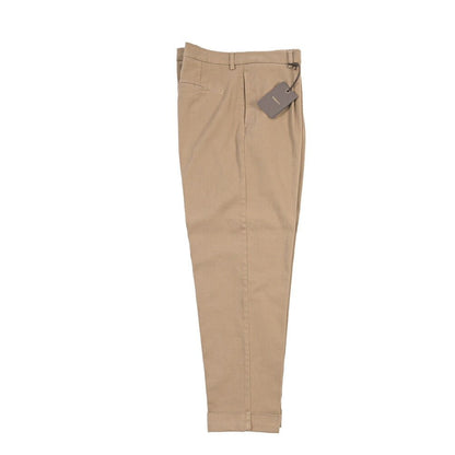 BERWICH “CHIAIA LONG-GD” ストレッチコットン ワンタックパンツ ブラウン(noce724) 50 | GUARDAROBA MILANO OFFICIAL STORE