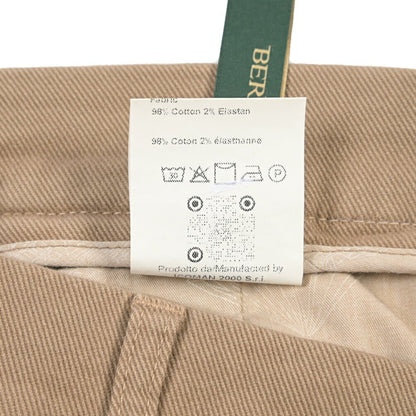 BERWICH “CHIAIA LONG-GD” ストレッチコットン ワンタックパンツ ブラウン(noce724) 50 | GUARDAROBA MILANO OFFICIAL STORE