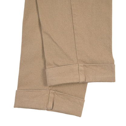 BERWICH “CHIAIA LONG-GD” ストレッチコットン ワンタックパンツ ブラウン(noce724) 50 | GUARDAROBA MILANO OFFICIAL STORE