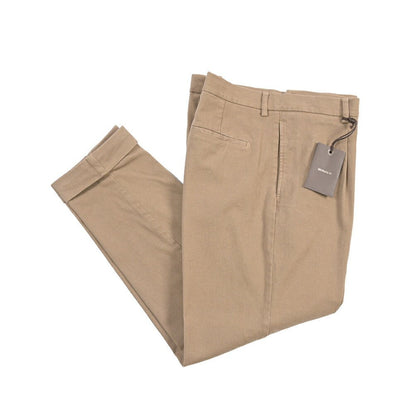 BERWICH “CHIAIA LONG-GD” ストレッチコットン ワンタックパンツ ブラウン(noce724) 50 | GUARDAROBA MILANO OFFICIAL STORE