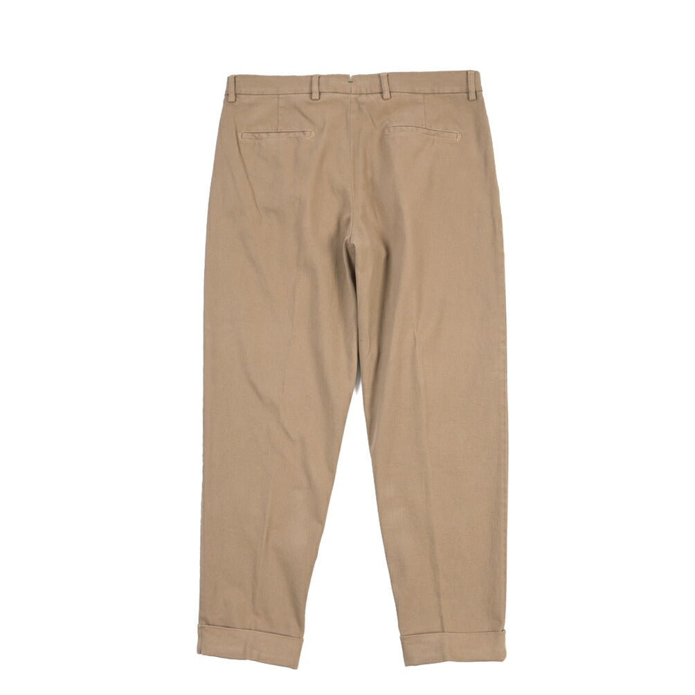 BERWICH “CHIAIA LONG-GD” ストレッチコットン ワンタックパンツ ブラウン(noce724) 50 | GUARDAROBA MILANO OFFICIAL STORE
