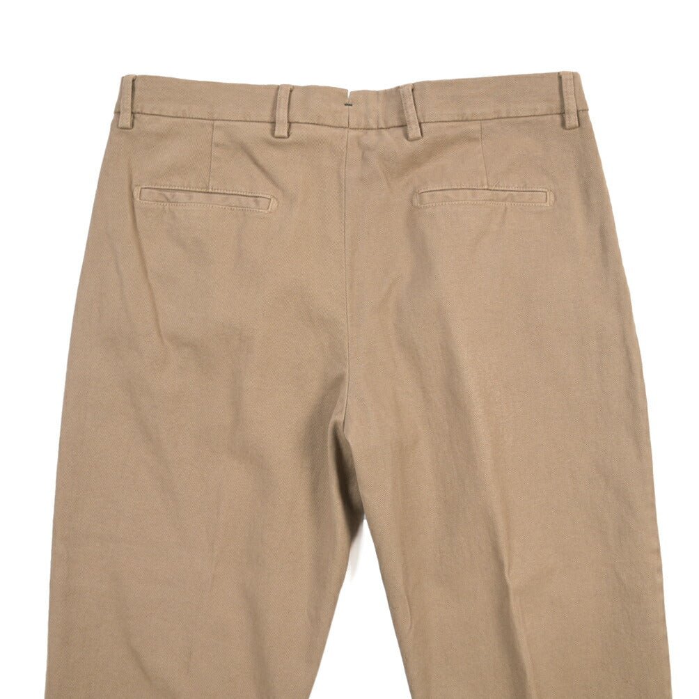 BERWICH “CHIAIA LONG-GD” ストレッチコットン ワンタックパンツ ブラウン(noce724) 50 | GUARDAROBA MILANO OFFICIAL STORE