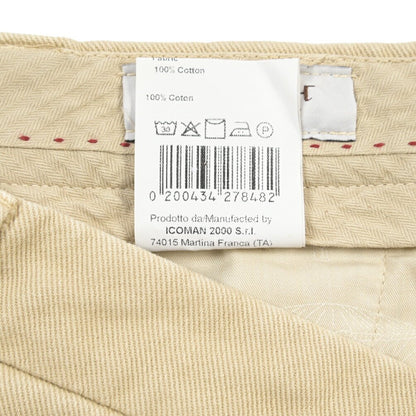 BERWICH “CHIAIAFF - GD” コットン100% ノータックチノパンツ ベージュ(old722) 48 | GUARDAROBA MILANO OFFICIAL STORE