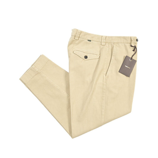 BERWICH “CHIAIAFF - GD” コットン100% ノータックチノパンツ ベージュ(old722) 48 | GUARDAROBA MILANO OFFICIAL STORE