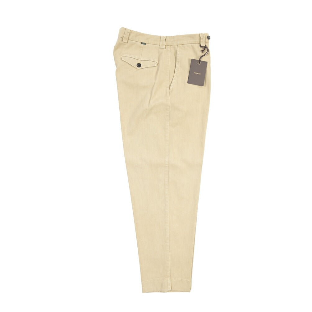 BERWICH “CHIAIAFF - GD” コットン100% ノータックチノパンツ ベージュ(old722) 48 | GUARDAROBA MILANO OFFICIAL STORE