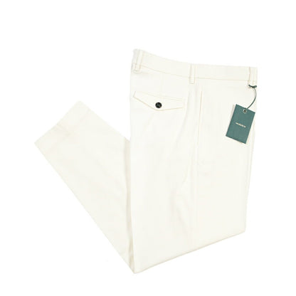 BERWICH “CHIAIAFF LONG” ストレッチコットン ノータックチノパンツ ホワイト(white) 46 | GUARDAROBA MILANO OFFICIAL STORE