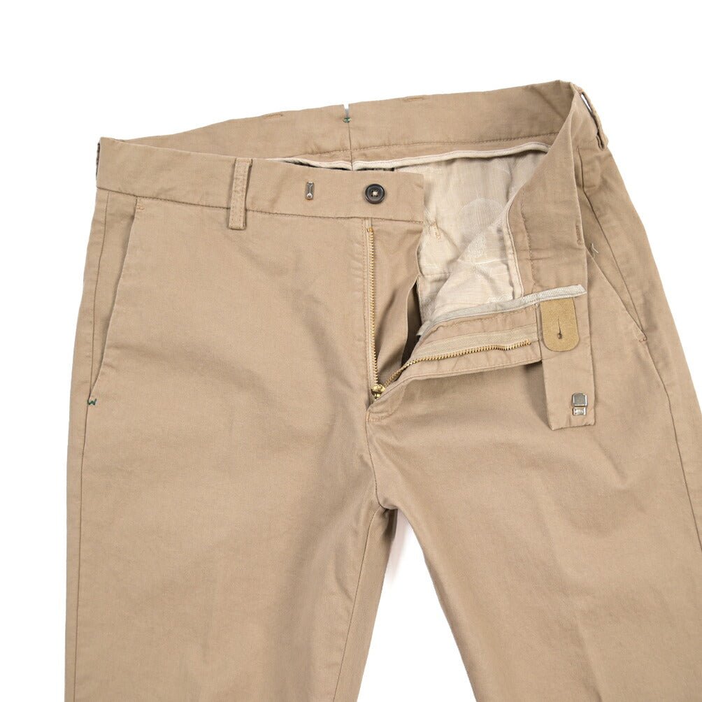 BERWICH “DAB FF CROP-GD” ストレッチコットン ノータックチノパンツ ベージュ(noce724) 46 | GUARDAROBA MILANO OFFICIAL STORE