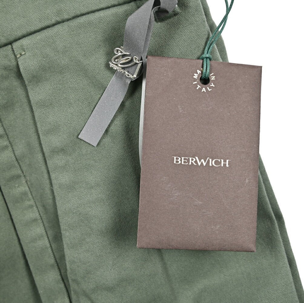 BERWICH “DABFF - GD ストレッチコットン ノータックチノパンツ カーキグリーン(verde821) 46 | GUARDAROBA MILANO OFFICIAL STORE