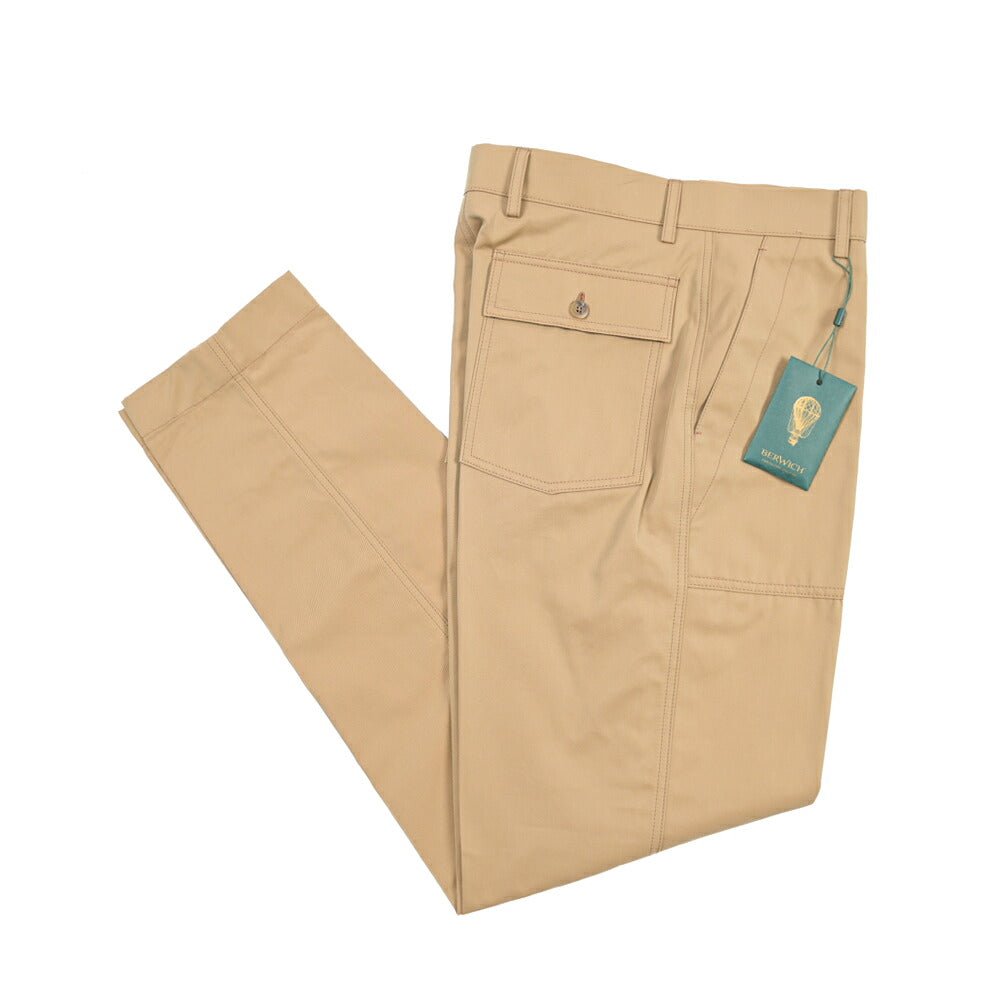 BERWICH “FATIGUE 185” コットン100% ベイカーパンツ ベージュ(khaki) 48 | GUARDAROBA MILANO OFFICIAL STORE
