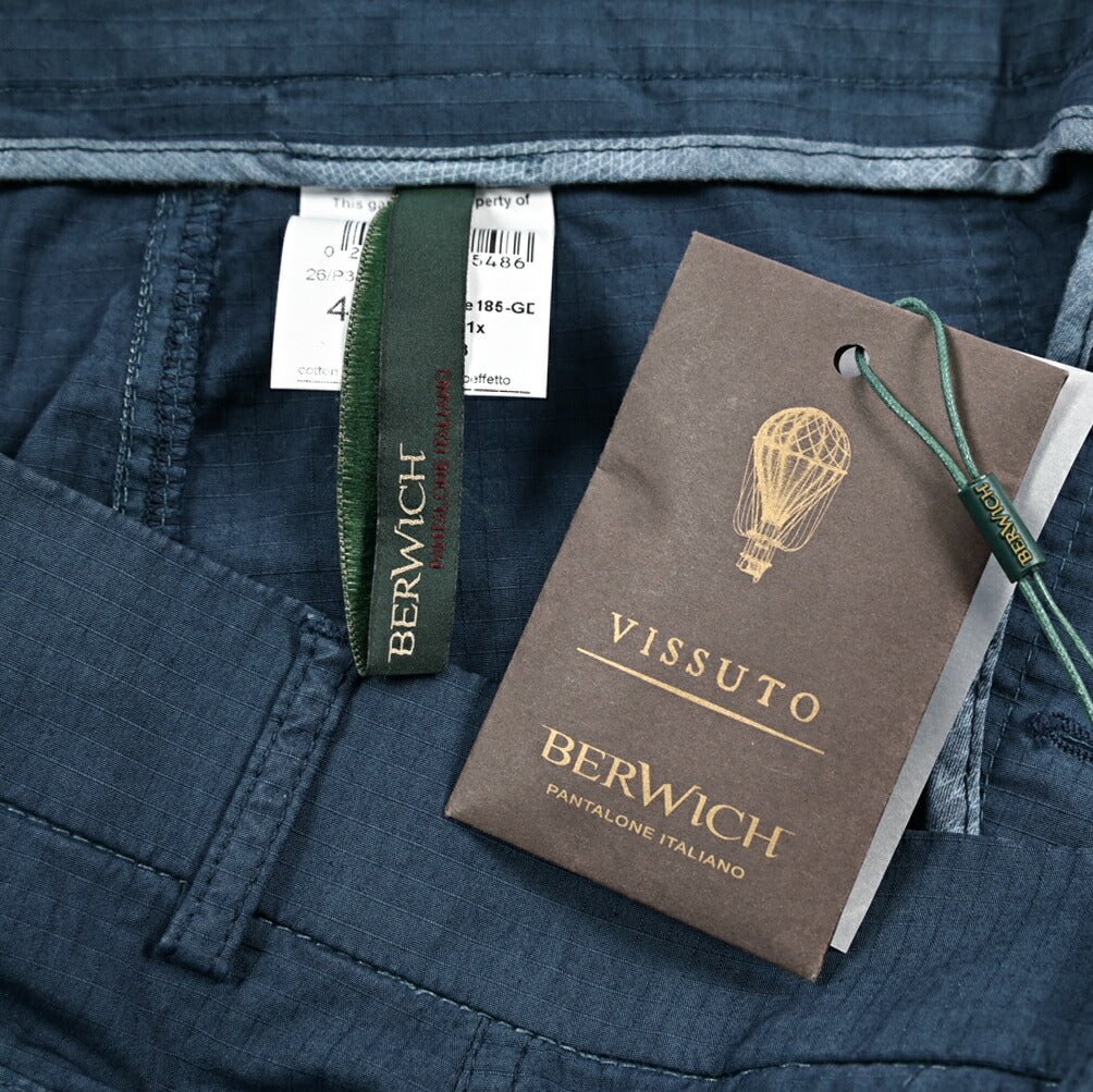 BERWICH "FATIGUE 185" ストレッチコットン ベイカーパンツ ネイビー(blue13) 46 | GUARDAROBA MILANO OFFICIAL STORE