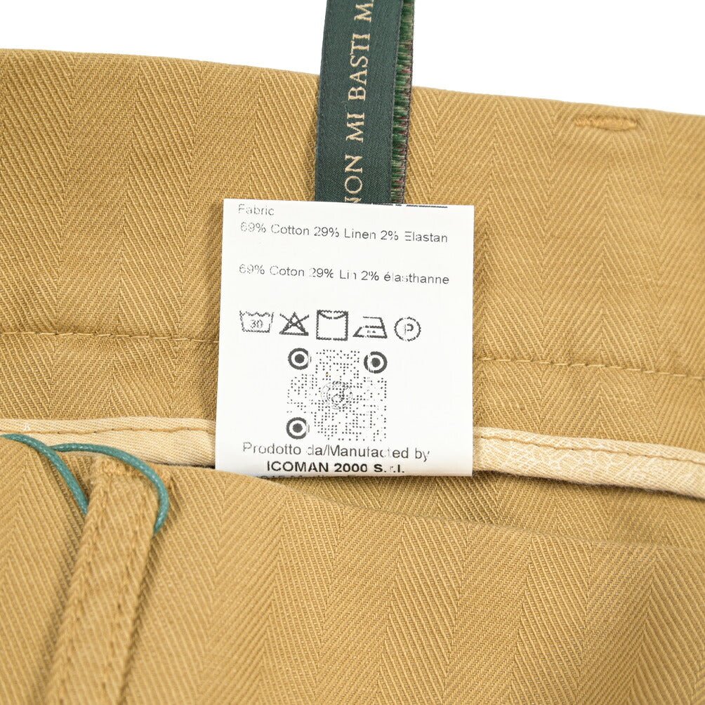 BERWICH “FATIGUE 185-GD” リネン混コットン ベイカーパンツ ベージュ(beige591) 48 | GUARDAROBA MILANO OFFICIAL STORE