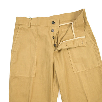 BERWICH “FATIGUE 185-GD” リネン混コットン ベイカーパンツ ベージュ(beige591) 48 | GUARDAROBA MILANO OFFICIAL STORE