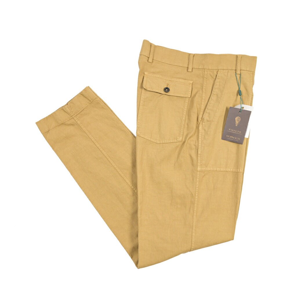 BERWICH “FATIGUE 185-GD” リネン混コットン ベイカーパンツ ベージュ(beige591) 48 | GUARDAROBA MILANO OFFICIAL STORE
