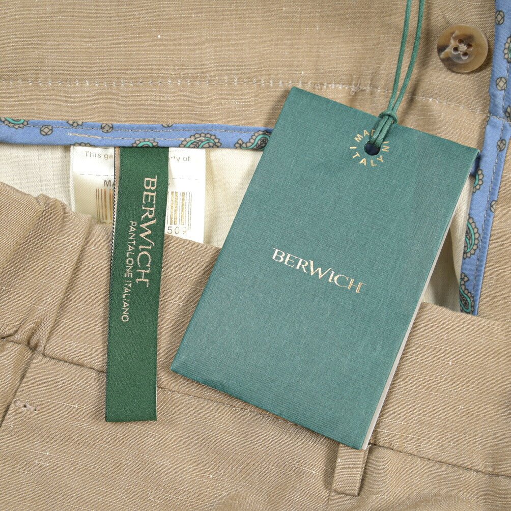 BERWICH “GLOBE CARGO” リネン混コットン カーゴパンツ ベージュ(beige) 50 | GUARDAROBA MILANO OFFICIAL STORE