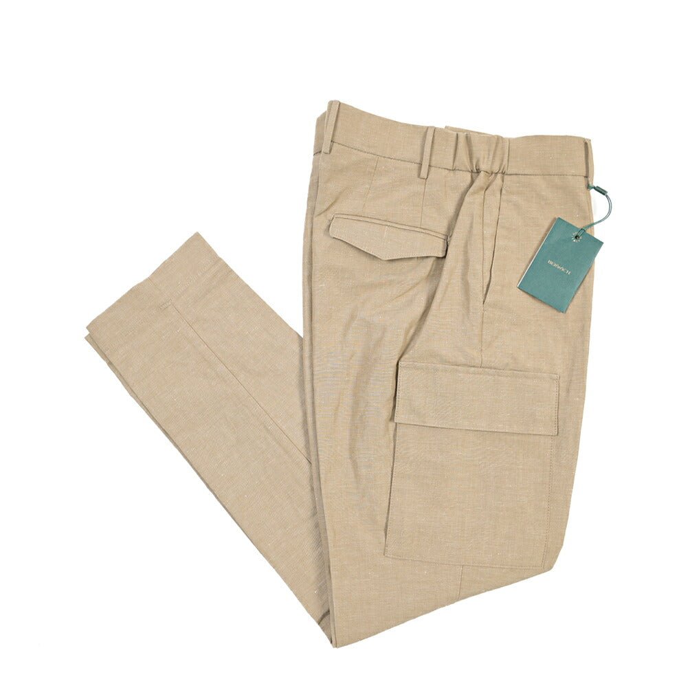BERWICH “GLOBE CARGO” リネン混コットン カーゴパンツ ベージュ(beige) 50 | GUARDAROBA MILANO OFFICIAL STORE