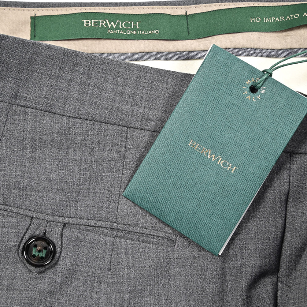 BERWICH "J MORELLO 1P" ストレッチウール ワンタックスラックス｜425008 - 42｜GUARDAROBA MILANO OFFICIAL STORE