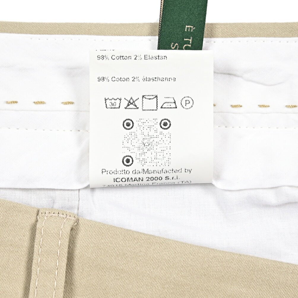 BERWICH “LUCANO CROP” ストレッチコットンチノ ノータックパンツ ベージュ(beige) 46 | GUARDAROBA MILANO OFFICIAL STORE