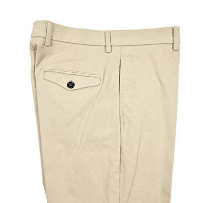 BERWICH “LUCANO CROP” ストレッチコットンチノ ノータックパンツ ベージュ(beige) 46 | GUARDAROBA MILANO OFFICIAL STORE