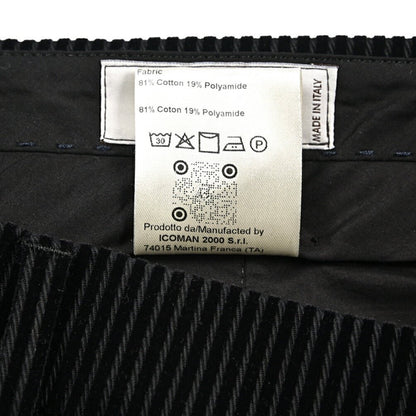 BERWICH “LUCANO LONG” コットン混 中畝コーデュロイワイドパンツ ブラック(black) 46 | GUARDAROBA MILANO OFFICIAL STORE