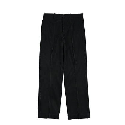 BERWICH “LUCANO LONG” コットン混 中畝コーデュロイワイドパンツ ブラック(black) 46 | GUARDAROBA MILANO OFFICIAL STORE