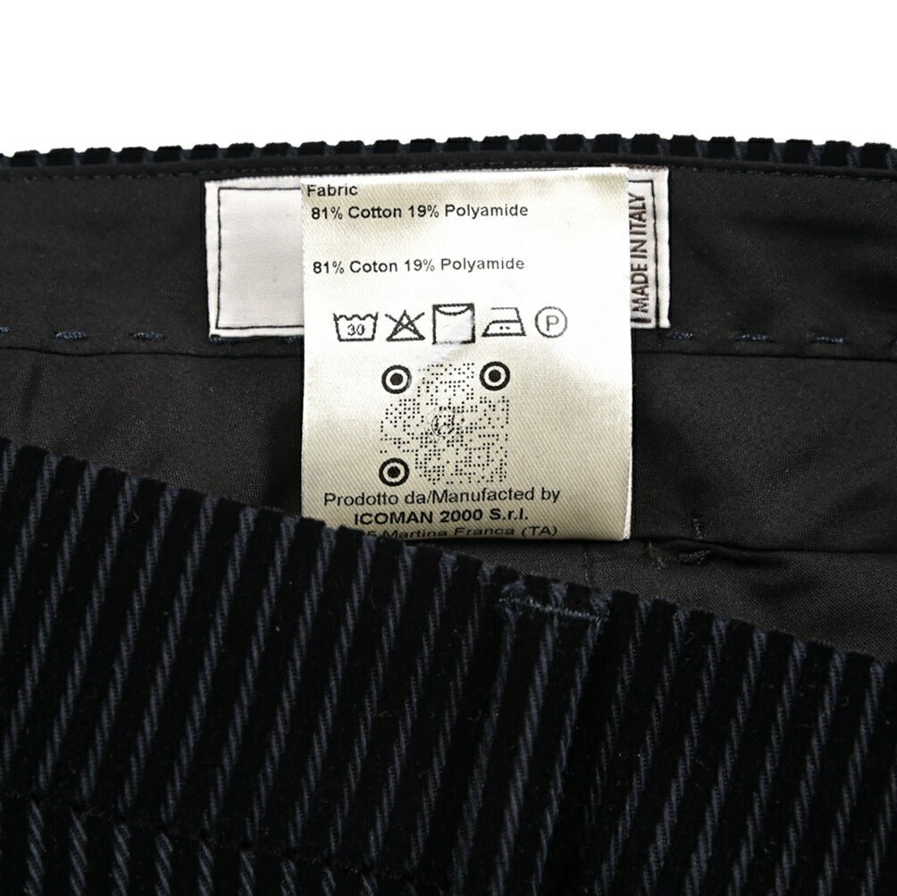 BERWICH “LUCANO LONG” コットン混 中畝コーデュロイワイドパンツ ネイビー(navy) 46 | GUARDAROBA MILANO OFFICIAL STORE