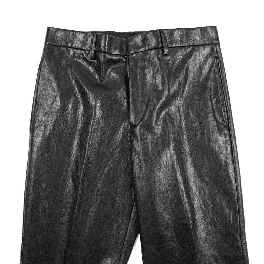 BERWICH “LUCANO LONG” エコレザー ワイドパンツ ブラック(black) 46 | GUARDAROBA MILANO OFFICIAL STORE