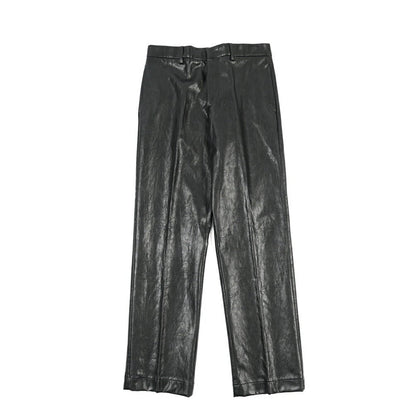 BERWICH “LUCANO LONG” エコレザー ワイドパンツ ブラック(black) 46 | GUARDAROBA MILANO OFFICIAL STORE