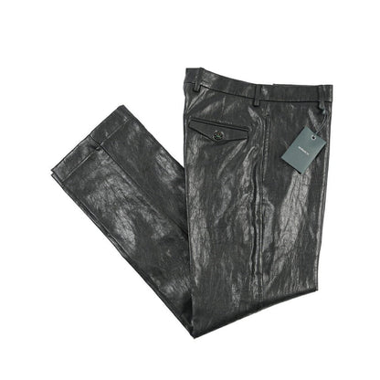 BERWICH “LUCANO LONG” エコレザー ワイドパンツ ブラック(black) 46 | GUARDAROBA MILANO OFFICIAL STORE