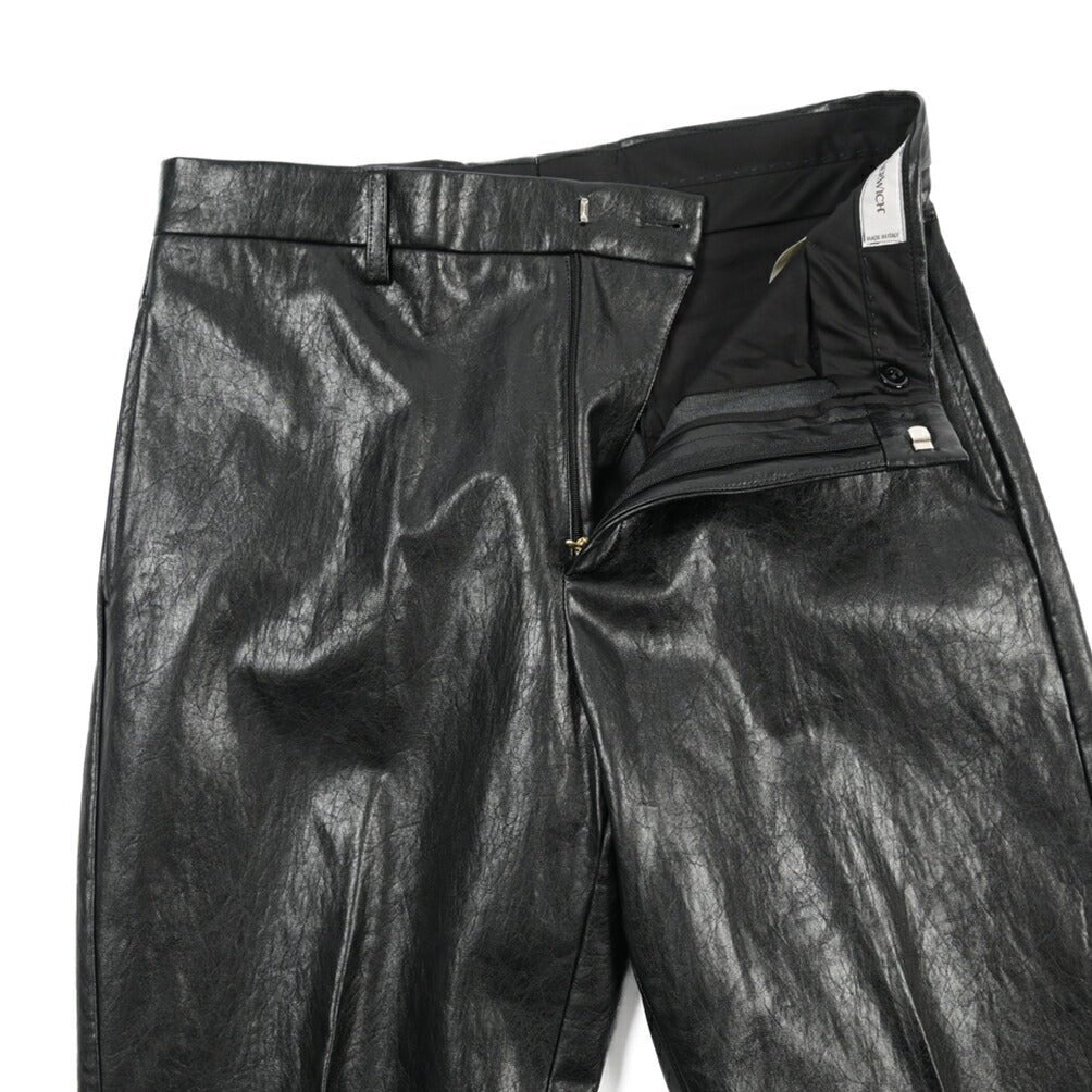 BERWICH “LUCANO LONG” エコレザー ワイドパンツ ブラック(black) 46 | GUARDAROBA MILANO OFFICIAL STORE