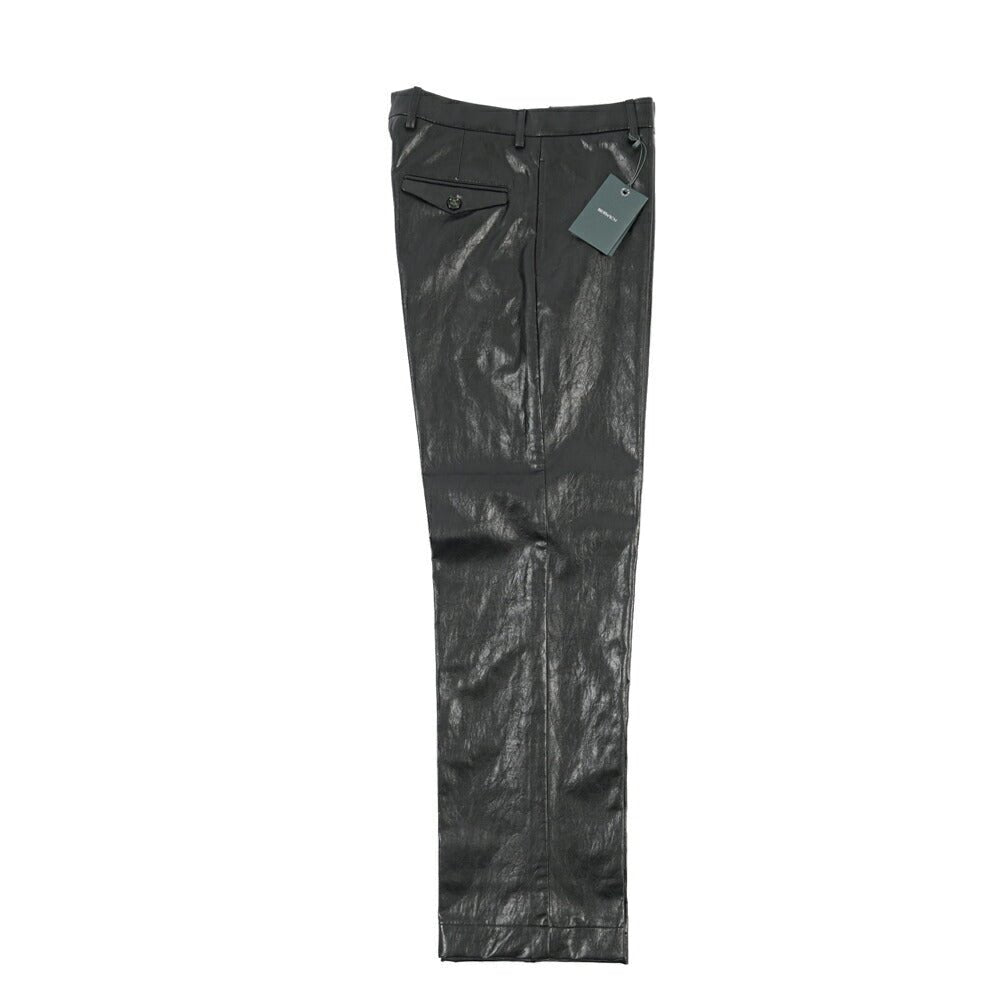 BERWICH “LUCANO LONG” エコレザー ワイドパンツ ブラック(black) 46 | GUARDAROBA MILANO OFFICIAL STORE