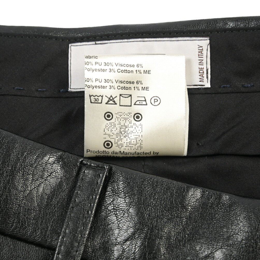 BERWICH “LUCANO LONG” エコレザー ワイドパンツ ブラック(black) 46 | GUARDAROBA MILANO OFFICIAL STORE