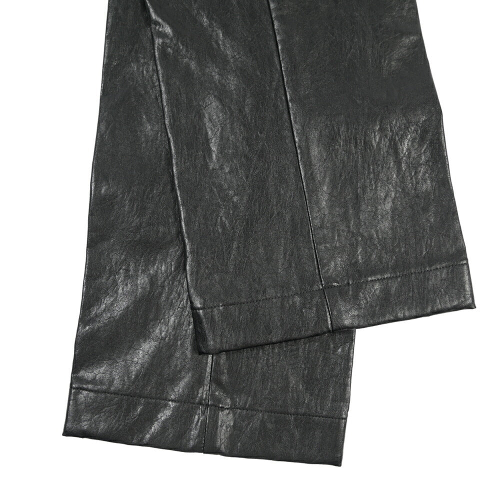 BERWICH “LUCANO LONG” エコレザー ワイドパンツ ブラック(black) 46 | GUARDAROBA MILANO OFFICIAL STORE