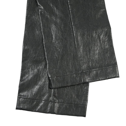 BERWICH “LUCANO LONG” エコレザー ワイドパンツ ブラック(black) 46 | GUARDAROBA MILANO OFFICIAL STORE