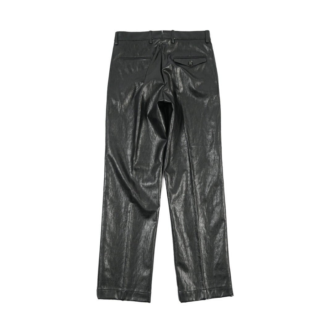 BERWICH “LUCANO LONG” エコレザー ワイドパンツ ブラック(black) 46 | GUARDAROBA MILANO OFFICIAL STORE