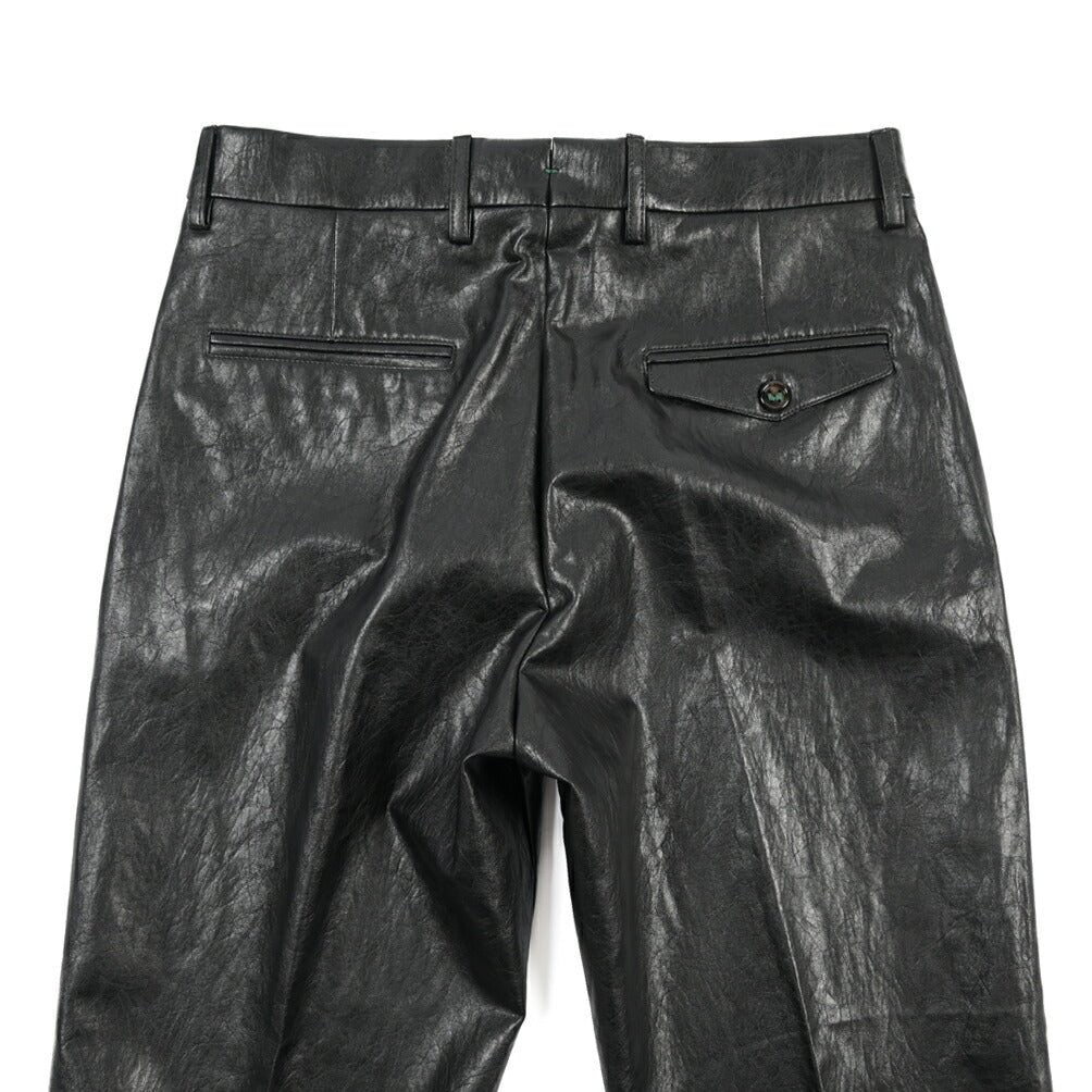 BERWICH “LUCANO LONG” エコレザー ワイドパンツ ブラック(black) 46 | GUARDAROBA MILANO OFFICIAL STORE