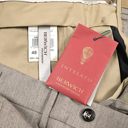 BERWICH “LUX RETRO LONG” カシミヤ混ウール ワンタックスラックス グレージュ(desert) 46 | GUARDAROBA MILANO OFFICIAL STORE