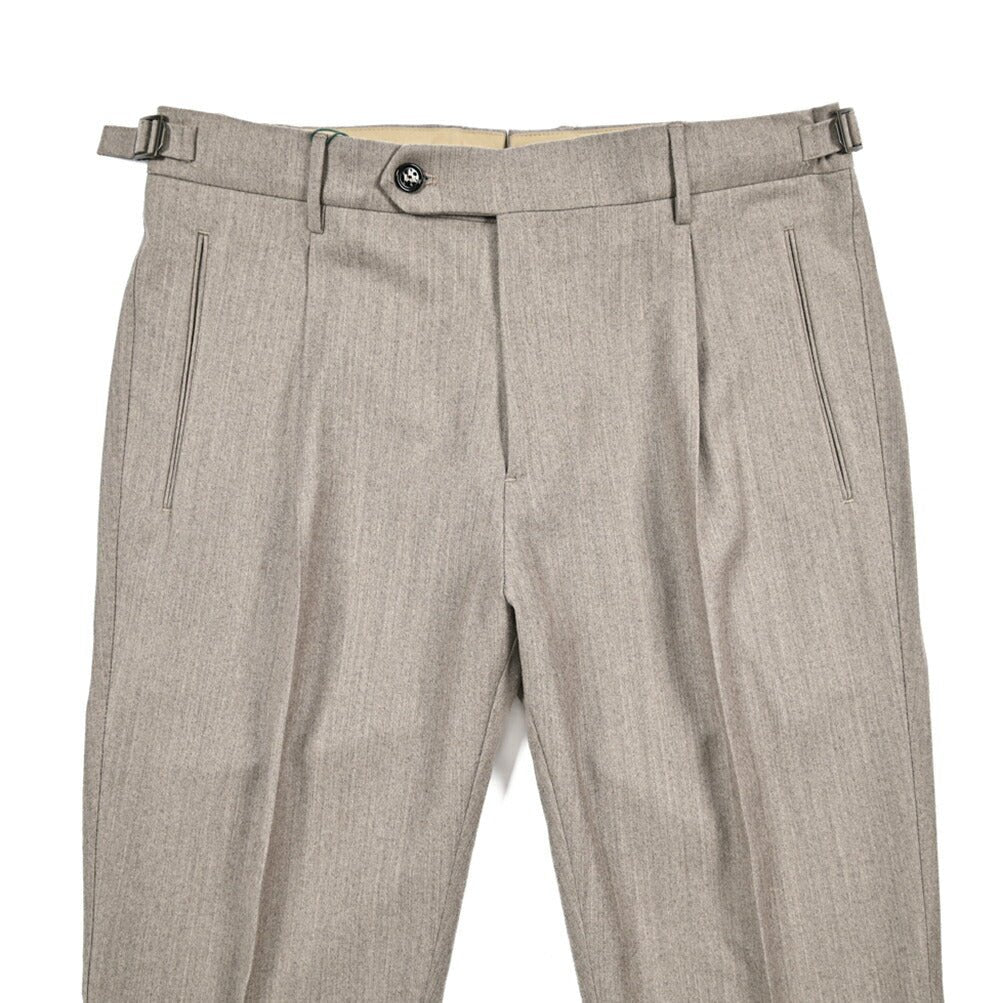 BERWICH “LUX RETRO LONG” カシミヤ混ウール ワンタックスラックス グレージュ(desert) 46 | GUARDAROBA MILANO OFFICIAL STORE