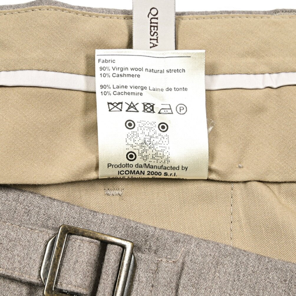 BERWICH “LUX RETRO LONG” カシミヤ混ウール ワンタックスラックス グレージュ(desert) 46 | GUARDAROBA MILANO OFFICIAL STORE