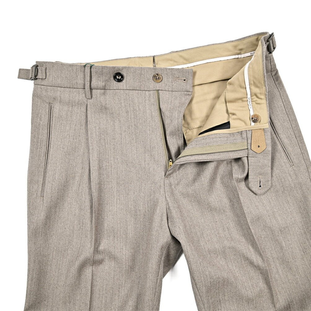 BERWICH “LUX RETRO LONG” カシミヤ混ウール ワンタックスラックス グレージュ(desert) 46 | GUARDAROBA MILANO OFFICIAL STORE