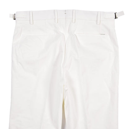 BERWICH “LUX RETRO LONG” ストレッチコットン ワンタックパンツ ホワイト(chalk) 46 | GUARDAROBA MILANO OFFICIAL STORE