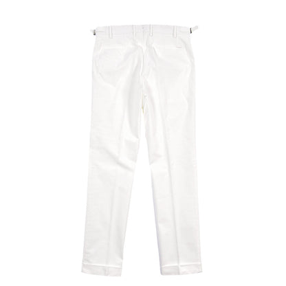 BERWICH “LUX RETRO LONG” ストレッチコットン ワンタックパンツ ホワイト(chalk) 46 | GUARDAROBA MILANO OFFICIAL STORE
