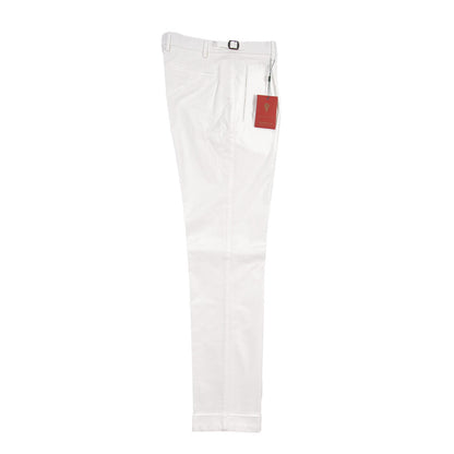 BERWICH “LUX RETRO LONG” ストレッチコットン ワンタックパンツ ホワイト(chalk) 46 | GUARDAROBA MILANO OFFICIAL STORE