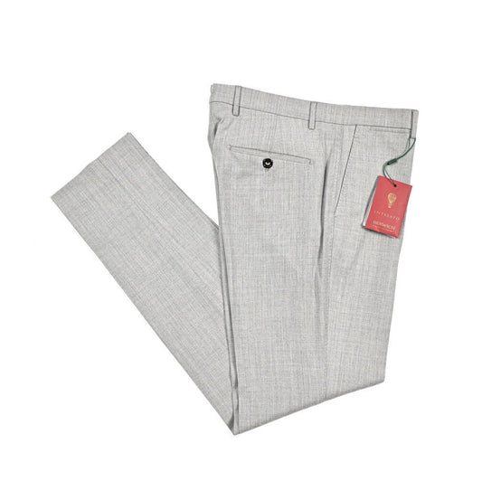 BERWICH “LUX VULCANO” カシミヤ混ウール ノータックスラックス ライトグレー(lt grey) 46 | GUARDAROBA MILANO OFFICIAL STORE